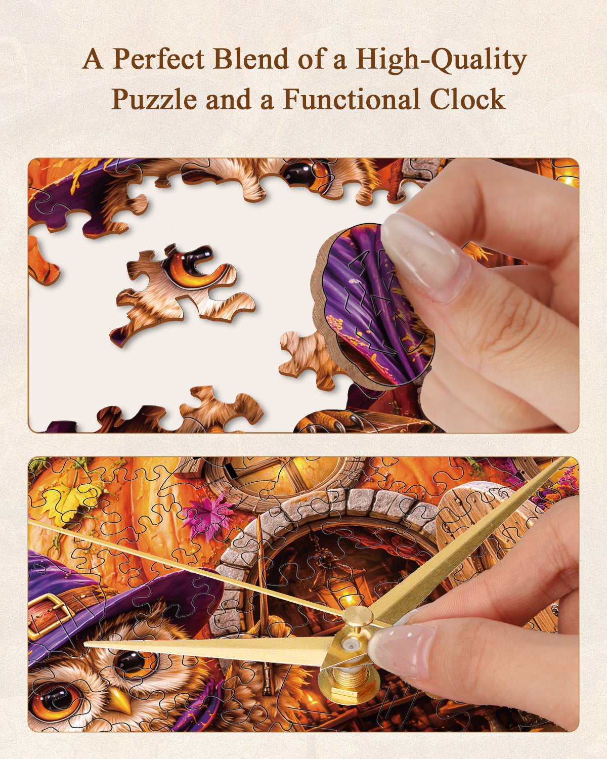 kaayee-clock-kit-enchanted-pumpkin-cottage-puzzle-uhr-holz image 5