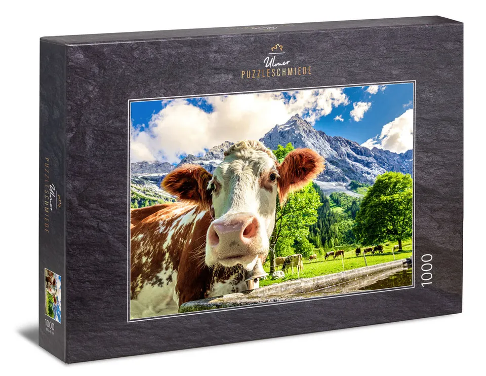 ulmer-puzzleschmiede-puzzle-1000-teile-dream-cow-lisse-kuh-alpen image 1