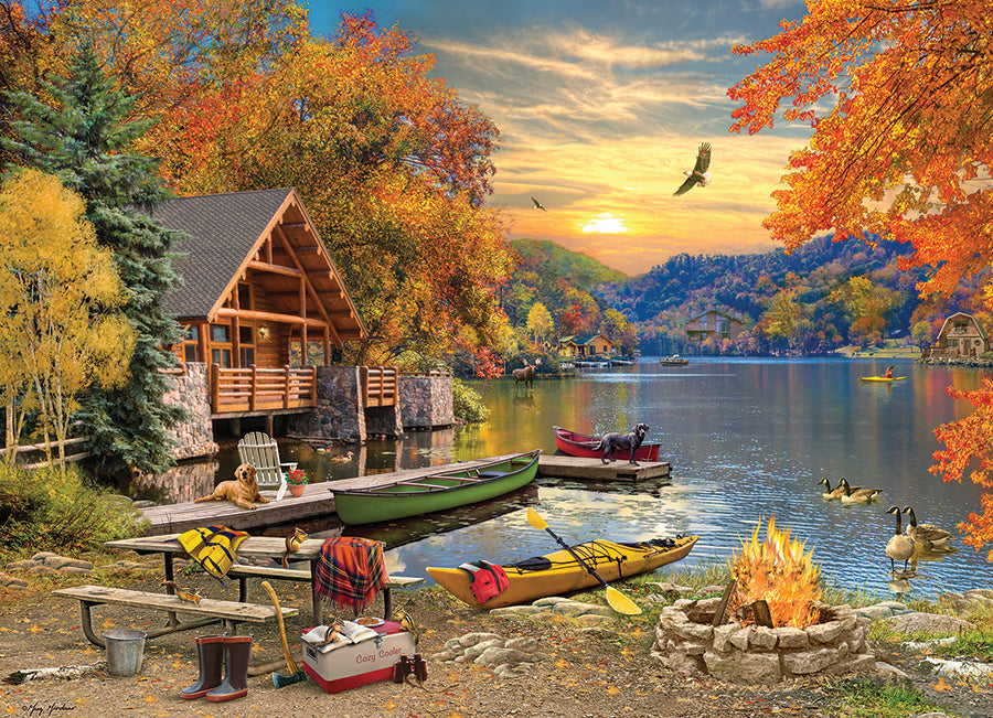 cobble-hill-1000-piece-lakeside-retreat-puzzle-1000-teile-herbst image 2