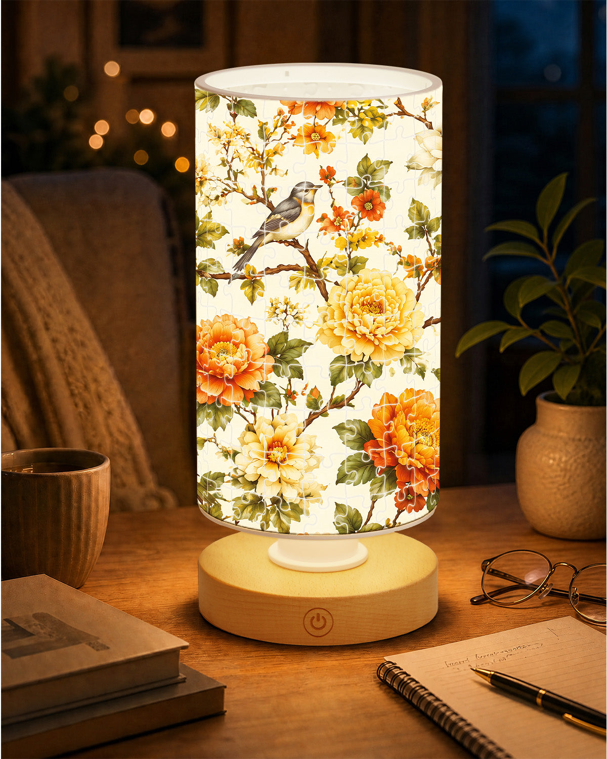 kaayee-night-light-golden-rose-birdsong-zylinder-acryl image 3