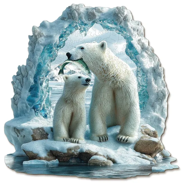 kaayee-wooden-puzzle-eisb-r-mutter-kind-holzpuzzle-medium image 1