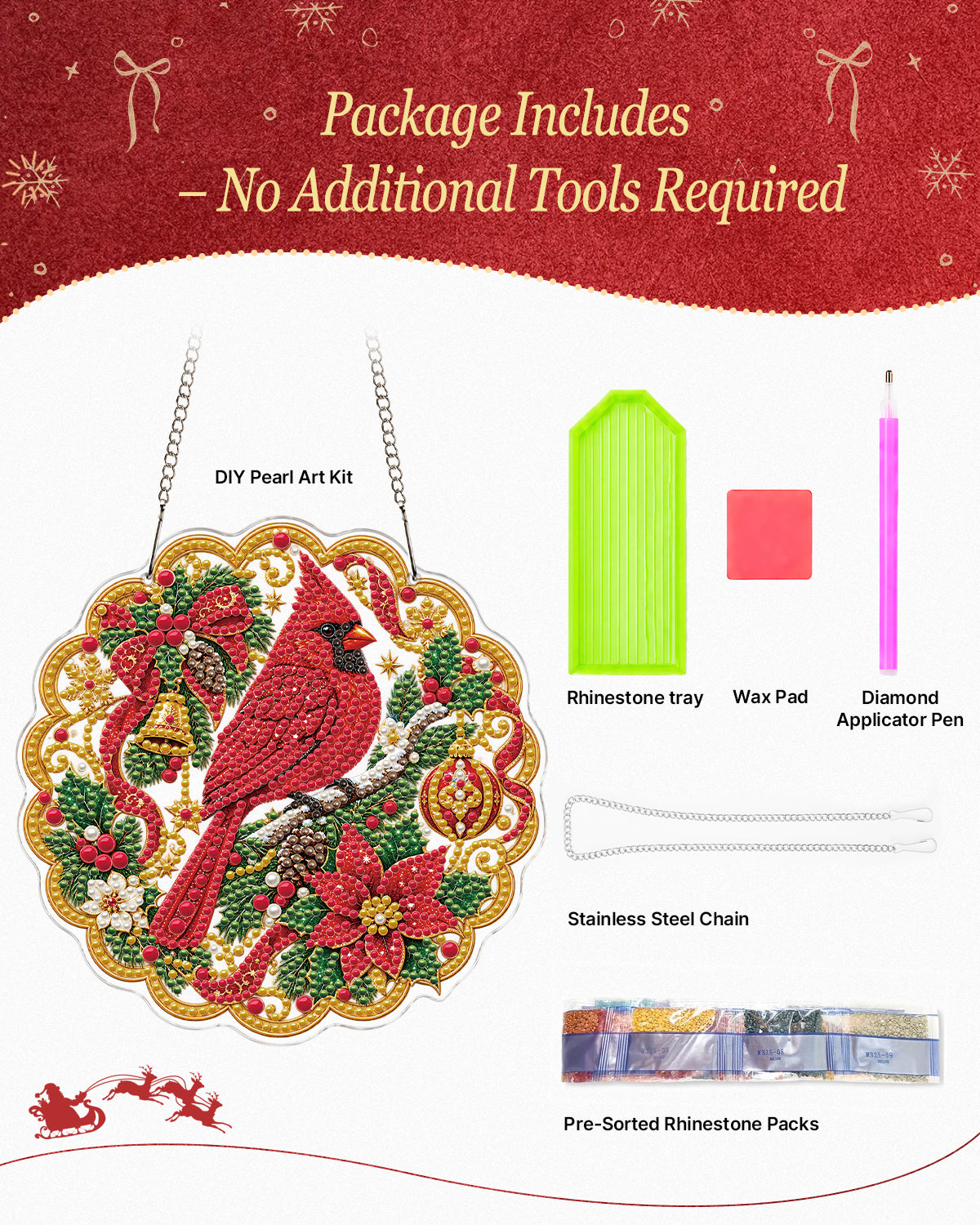 kaayee-christmas-red-cardinal-suncatcher-bastelset-20-cm image 5