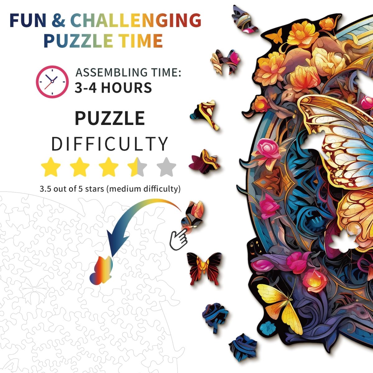 kaayee-wooden-puzzle-flapping-butterfly-holzpuzzle-medium image 4