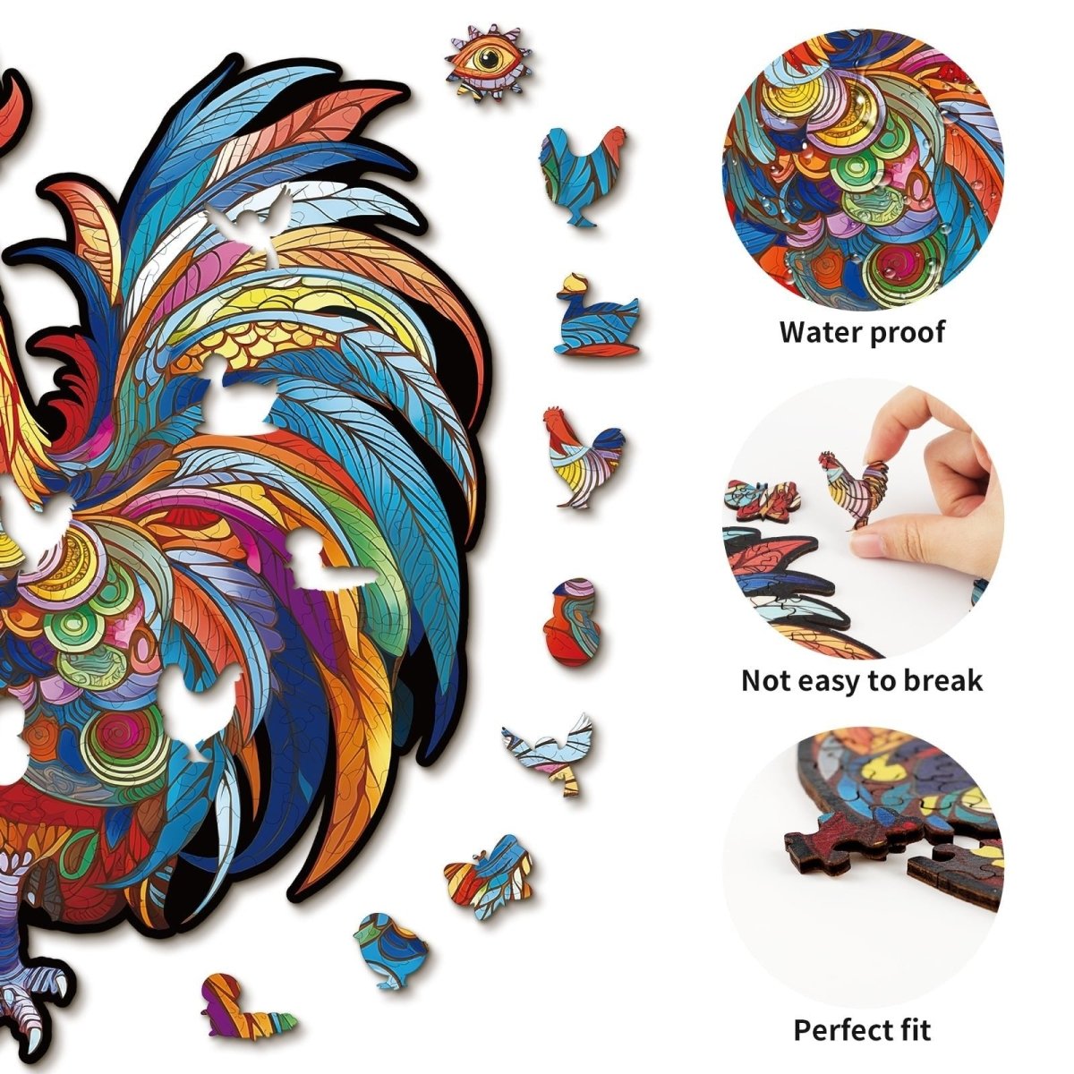 kaayee-majestic-cock-holzpuzzle-small-mit-hahn-motiv image 2