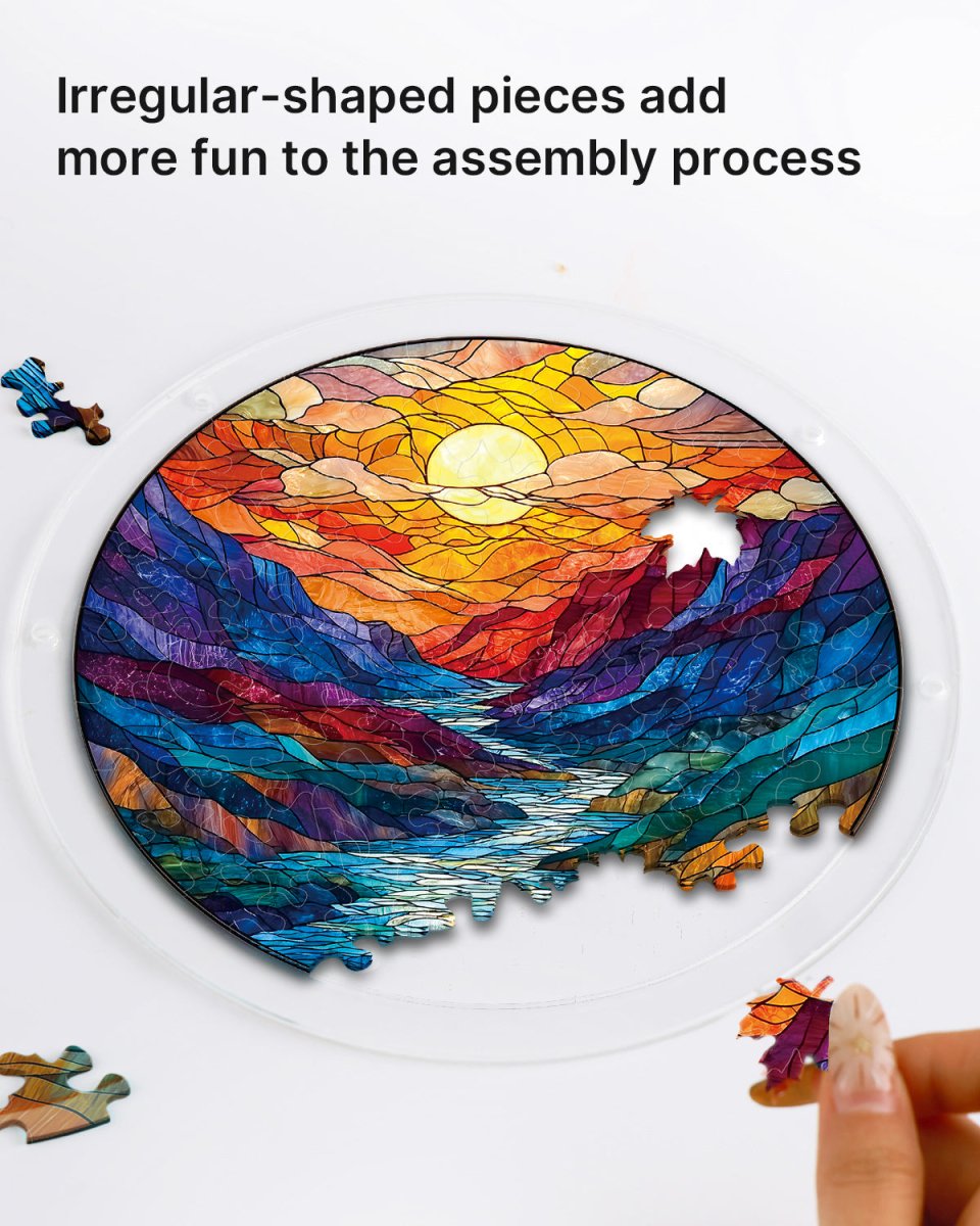 kaayee-suncatcher-puzzle-glazed-mountain-moon-acryl-fensterbild image 2