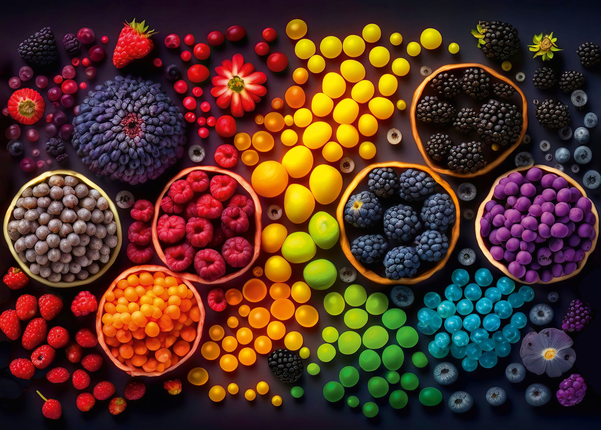 ulmer-puzzleschmiede-puzzle-2000-teile-rainbow-fruits-fr-chte image 1