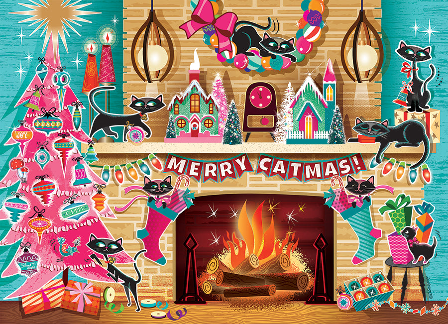 cobble-hill-500-piece-merry-catmas-puzzle-500-teile-katzen image 2