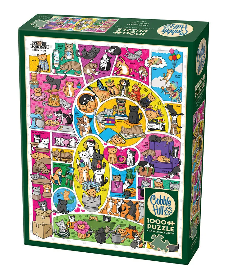 cobble-hill-doodlecats-1000-teile-puzzle-katzen-bunt image 1