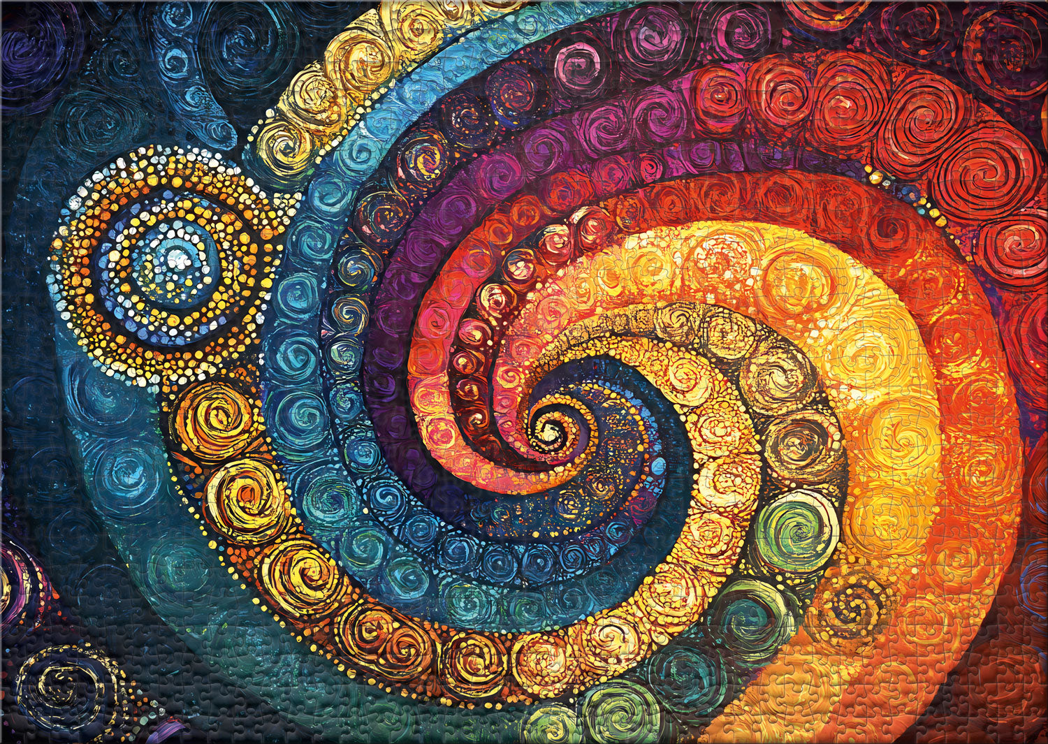 ulmer-puzzleschmiede-puzzle-1000-teile-spiralwirbel-regenbogen-2 image 2