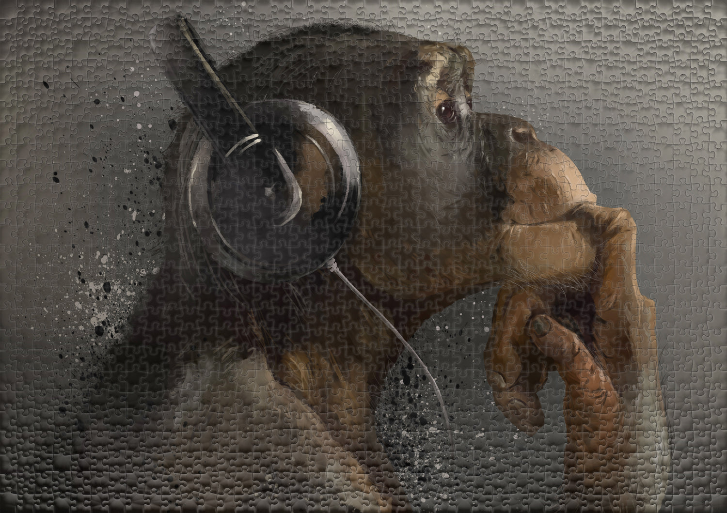 ulmer-puzzleschmiede-sound-of-evolution-1000-teile-puzzle-affe image 2