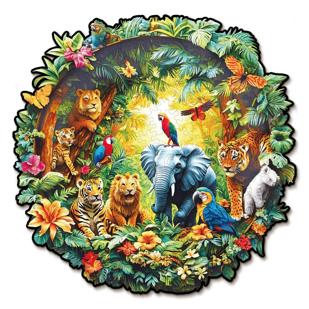 kaayee-animal-paradise-holzpuzzle-mittel-tier-dschungel-rund image 1