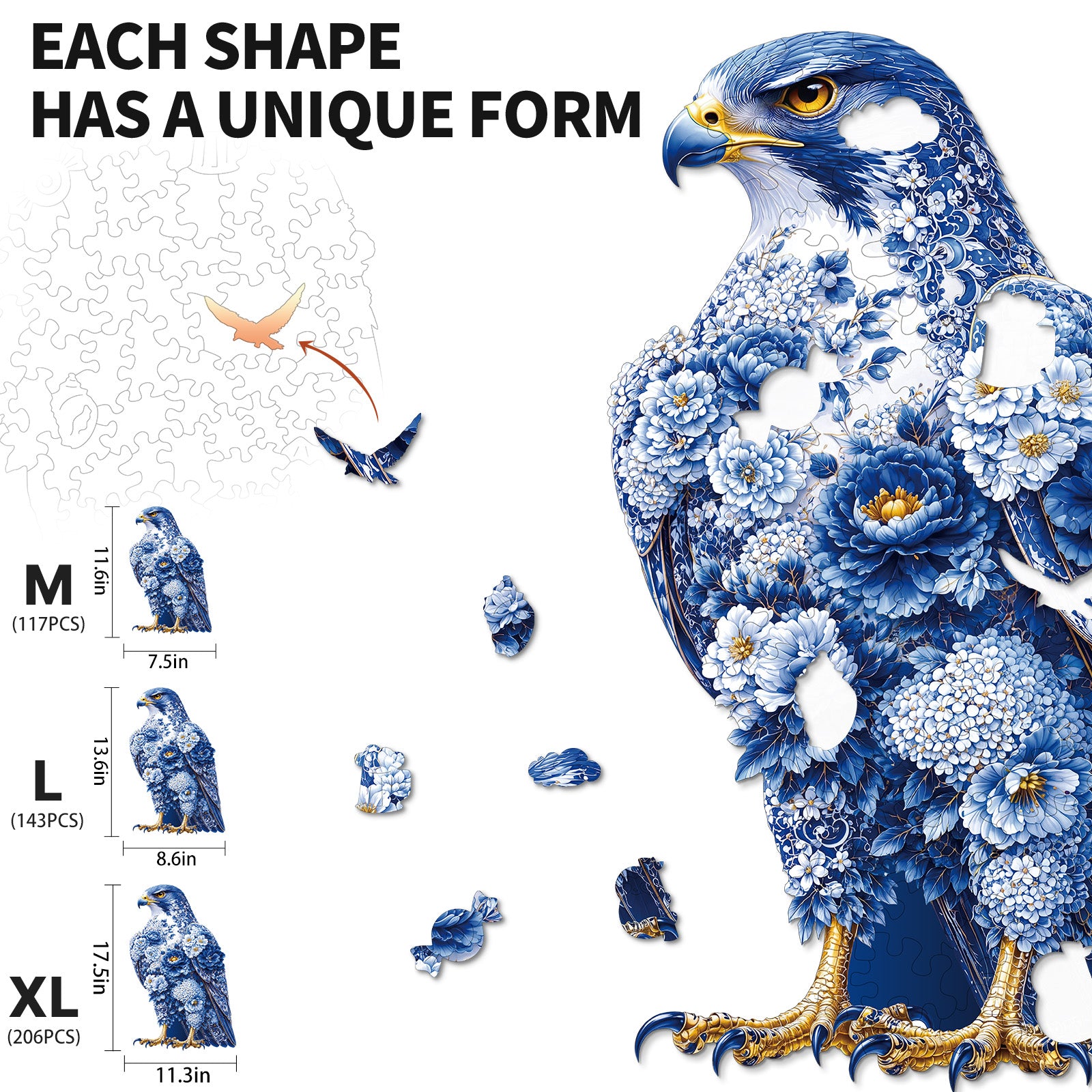 kaayee-wooden-puzzle-blue-blossom-eagle-holzpuzzle-adler-m image 3