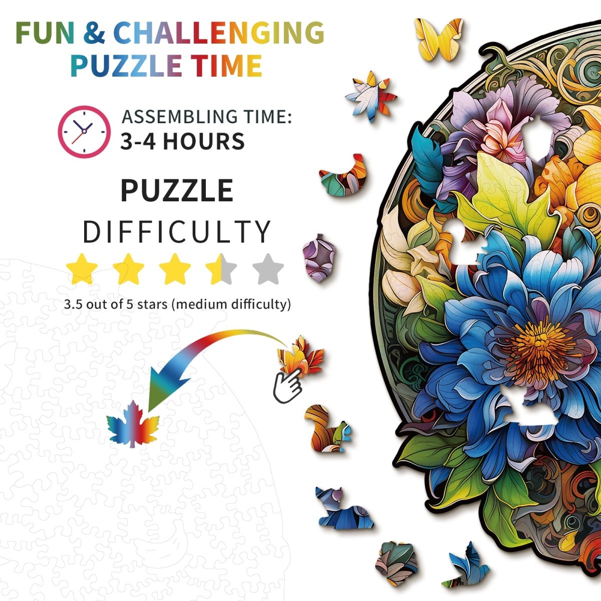 kaayee-wooden-puzzle-prosperous-bloom-holzpuzzle-blumen-medium image 4