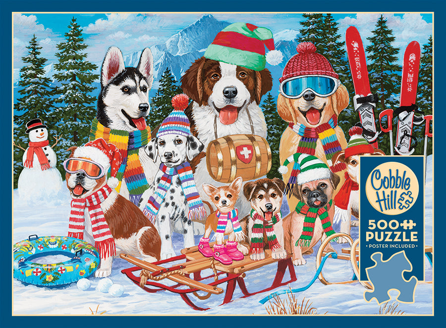 cobble-hill-snow-day-puzzle-500-teile-winter-hunde image 5