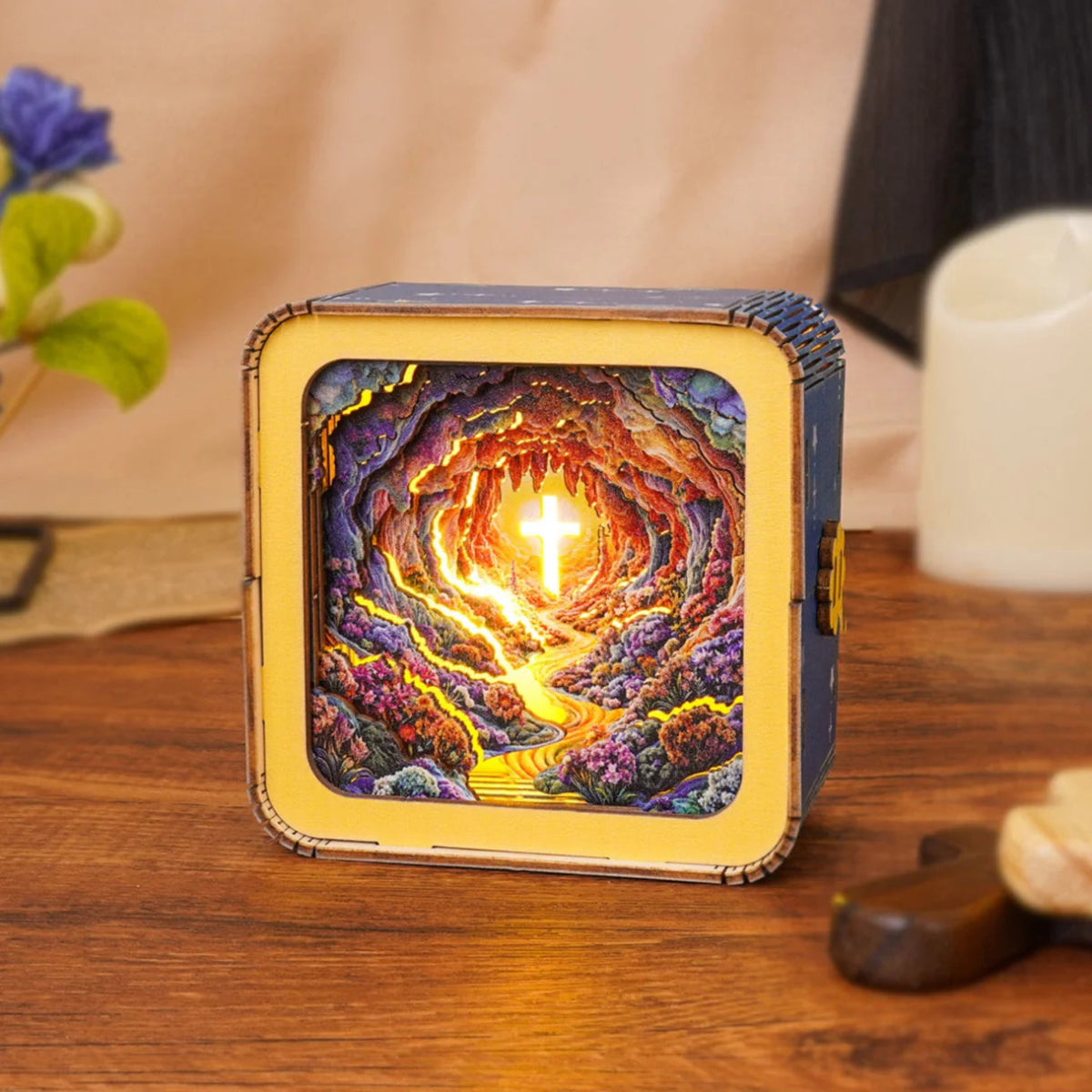kaayee-night-light-dazzling-cross-nachtlicht-holz-3d-puzzle-warm image 2