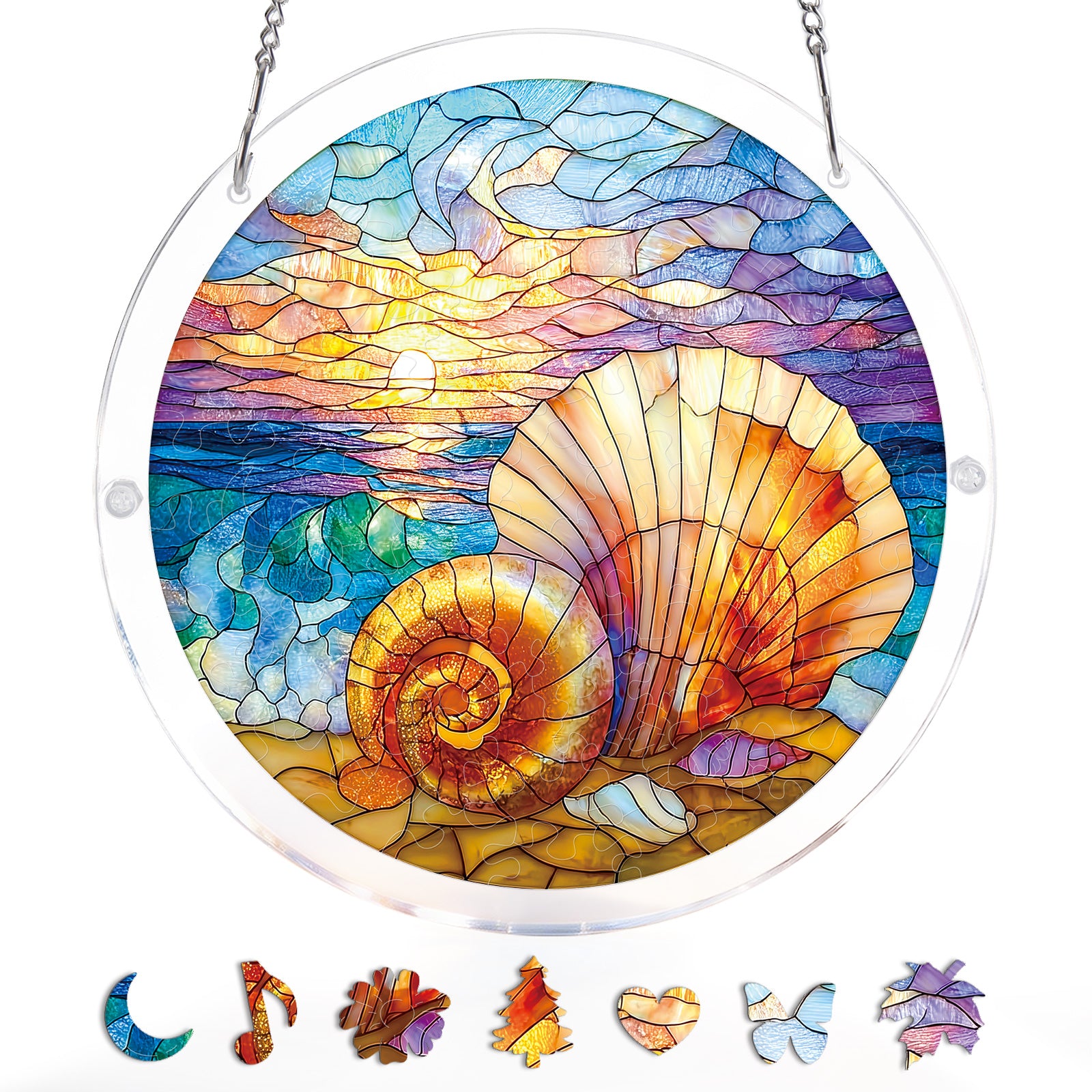 kaayee-suncatcher-puzzle-ocean-echo-shell-fensterdeko-muschel-acryl image 3
