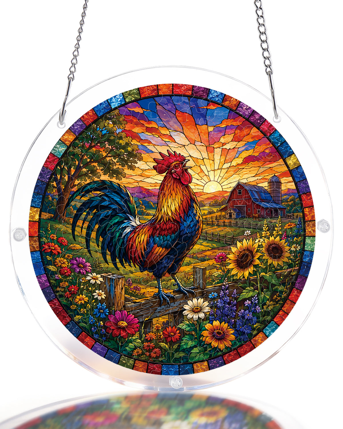 kaayee-suncatcher-sunrise-rooster-fensterbild-small-hahn image 1