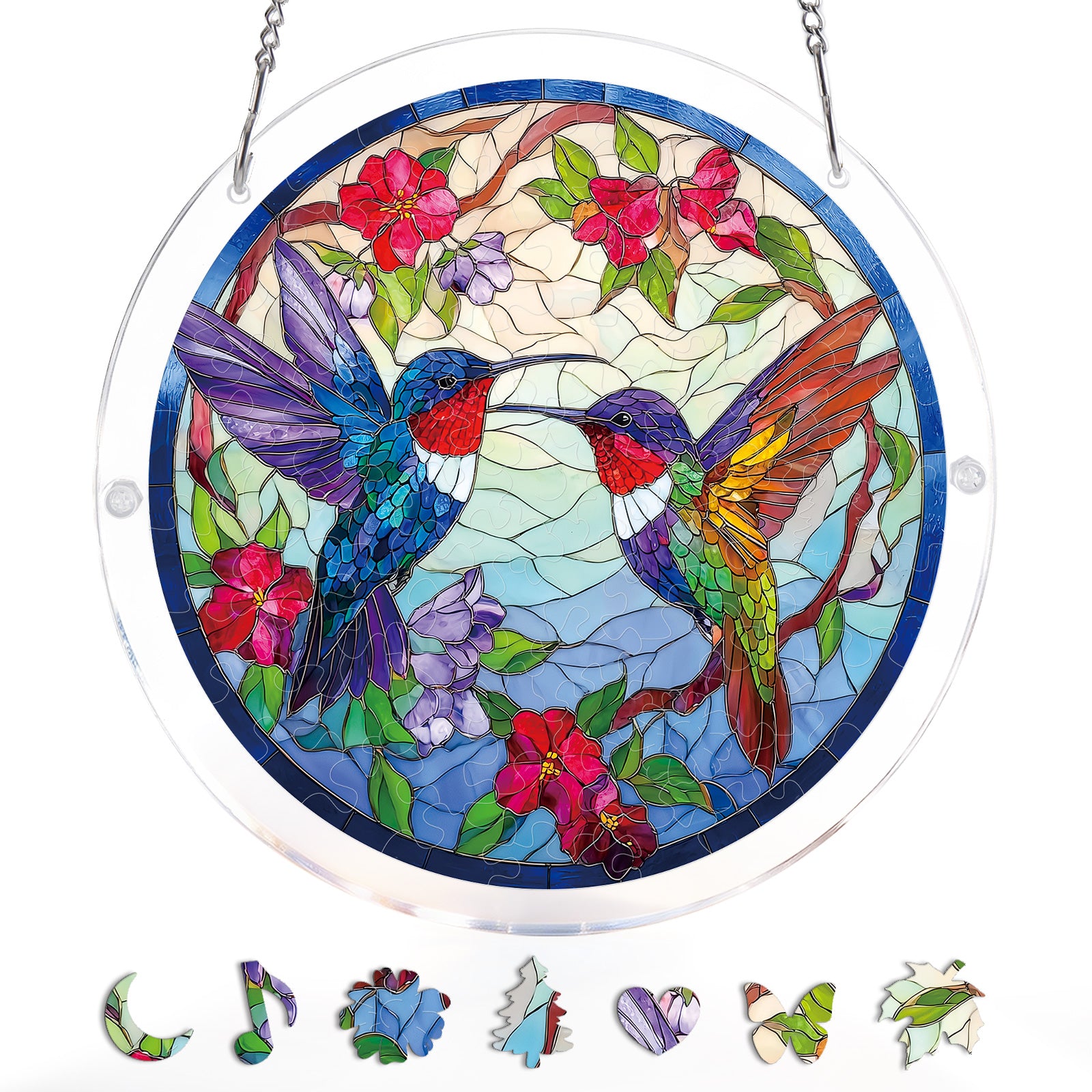 kaayee-suncatcher-puzzle-hummingbird-bloomscape-fensterbild-large image 3