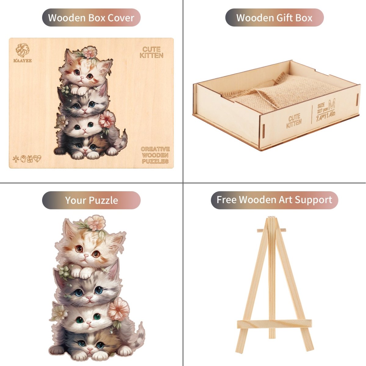 kaayee-cute-kitten-holzpuzzle-medium-katzenmotiv-holz image 5