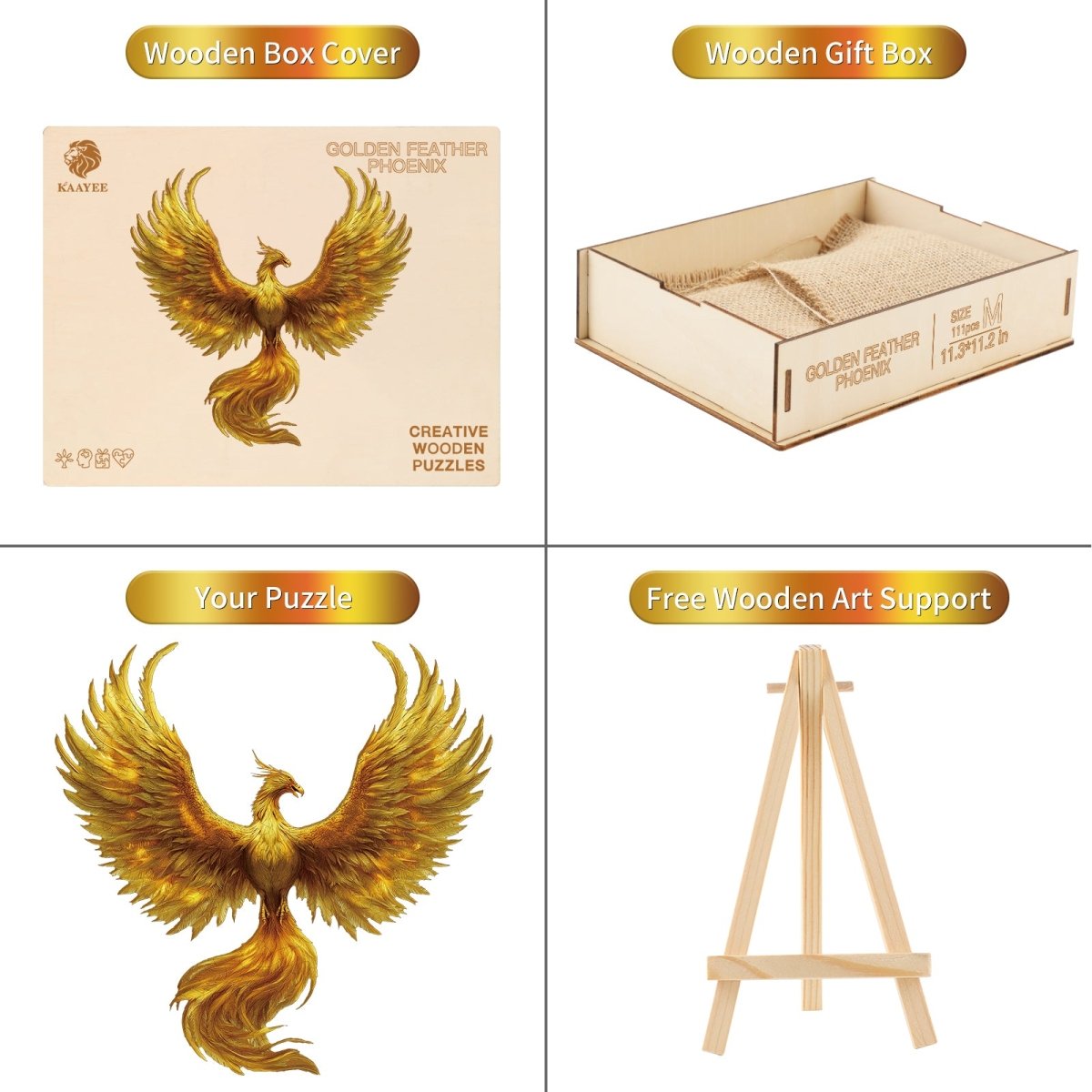 kaayee-wooden-puzzle-golden-feather-phoenix-holzpuzzle-medium image 3