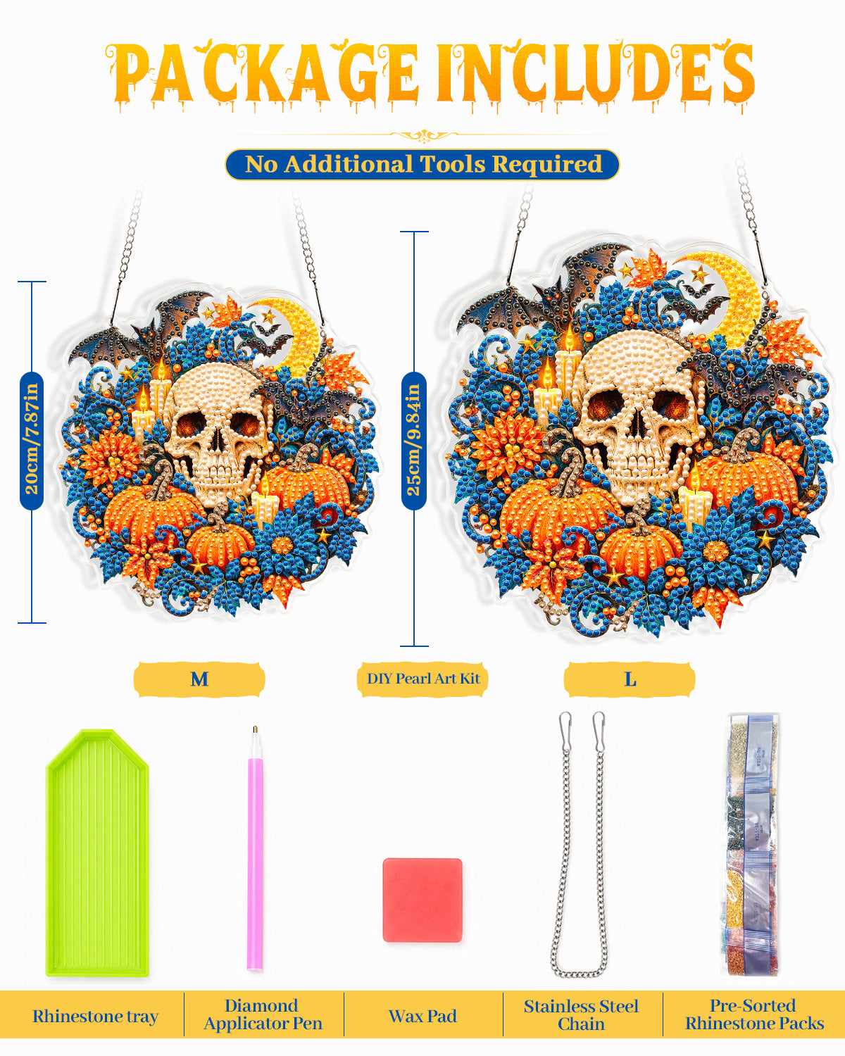 kaayee-suncatcher-halloween-skull-pumpkin-suncatcher-bastelset-20-cm image 7