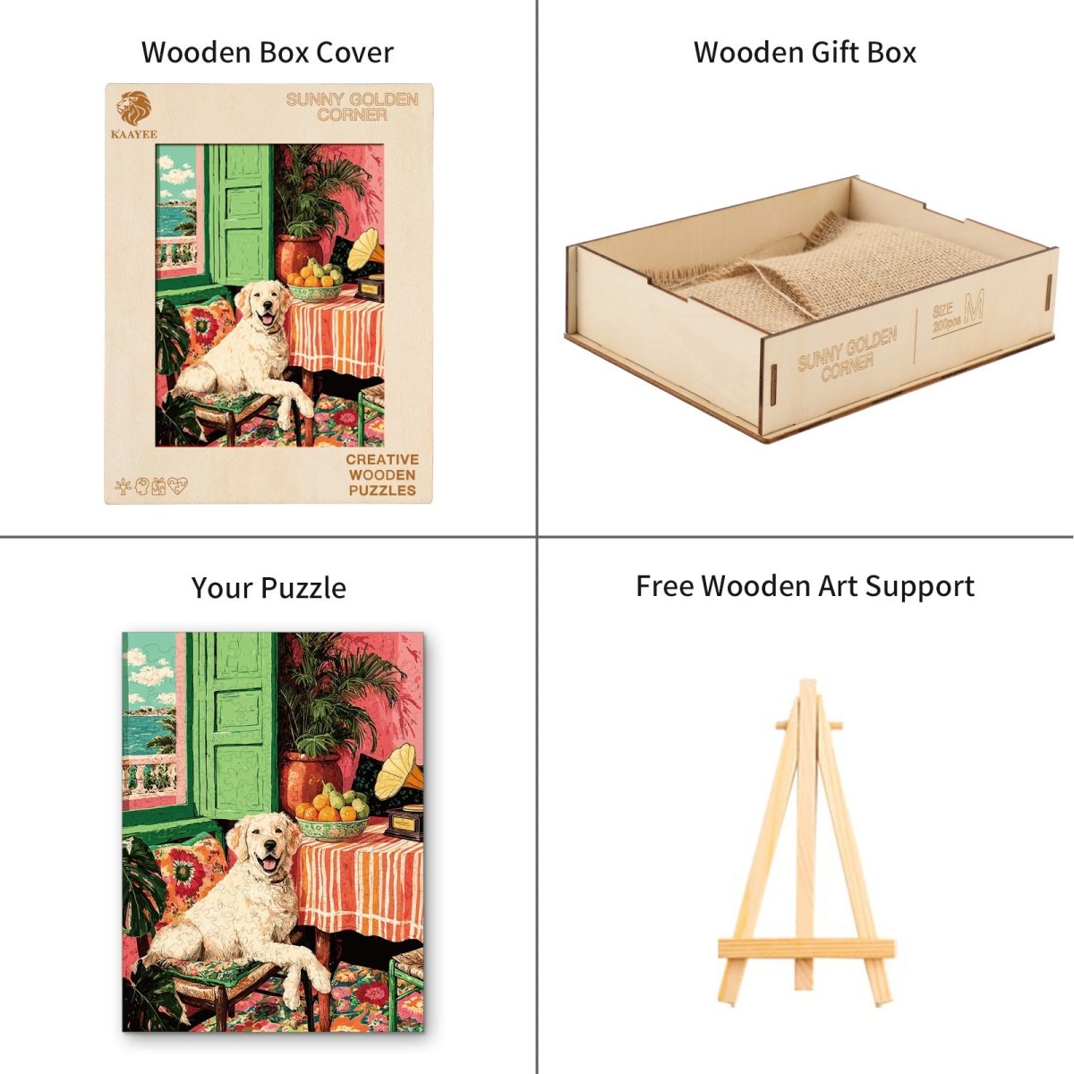 kaayee-sunny-golden-corner-holzpuzzle-medium-golden-retriever image 4