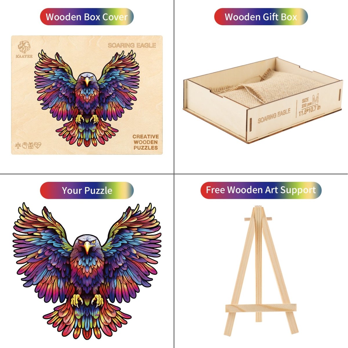 kaayee-wooden-puzzle-soaring-eagle-holzpuzzle-m-bunt-adler image 3