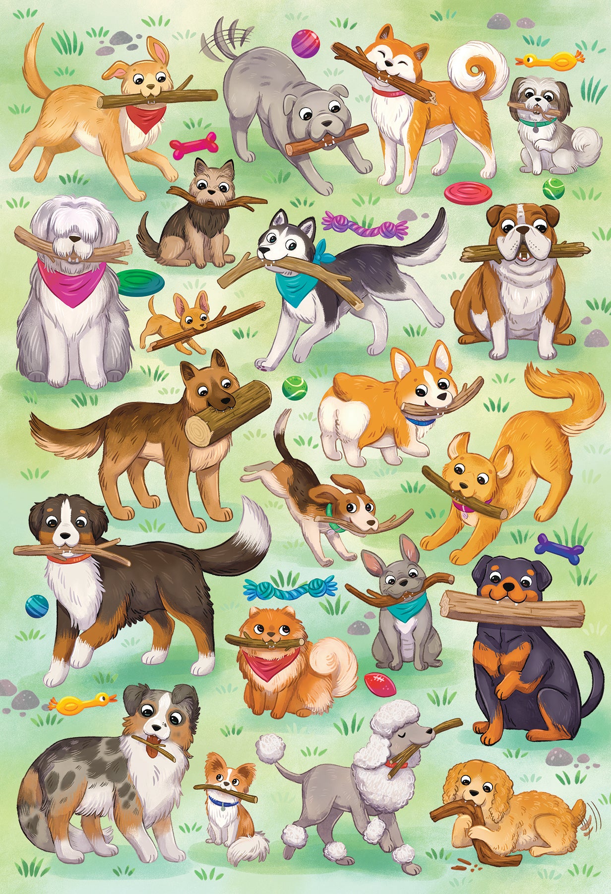 cobble-hill-100-fetch-puzzle-100-teile-hunde-collage image 2