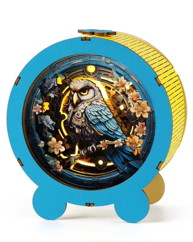 kaayee-night-light-eule-holz-nachtlicht-3d-puzzle image 1
