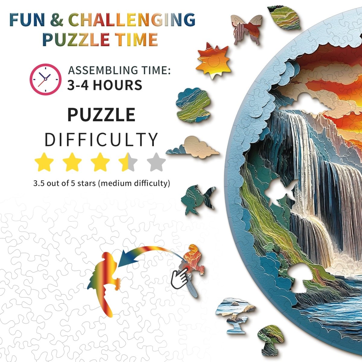 kaayee-wooden-puzzle-beautiful-gorge-holzpuzzle-medium-wasserfall image 4