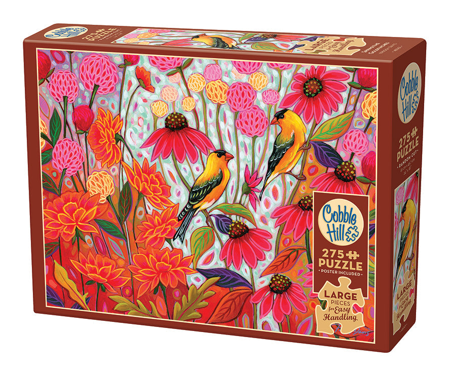 cobble-hill-easy-handling-275-springtime-goldfinches-puzzle-v-gel image 1