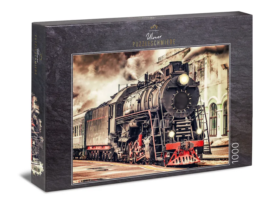 ulmer-puzzleschmiede-puzzle-1000-teile-railroad-dampflok-sw image 1