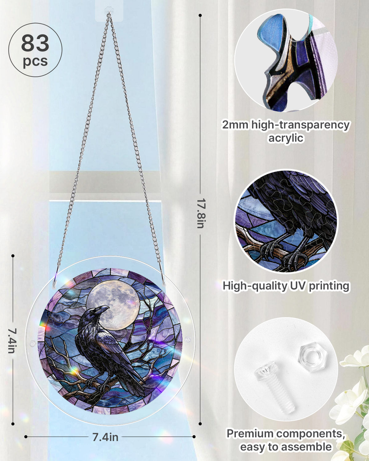 kaayee-suncatcher-puzzle-moonlit-raven-fensterbild-m image 4