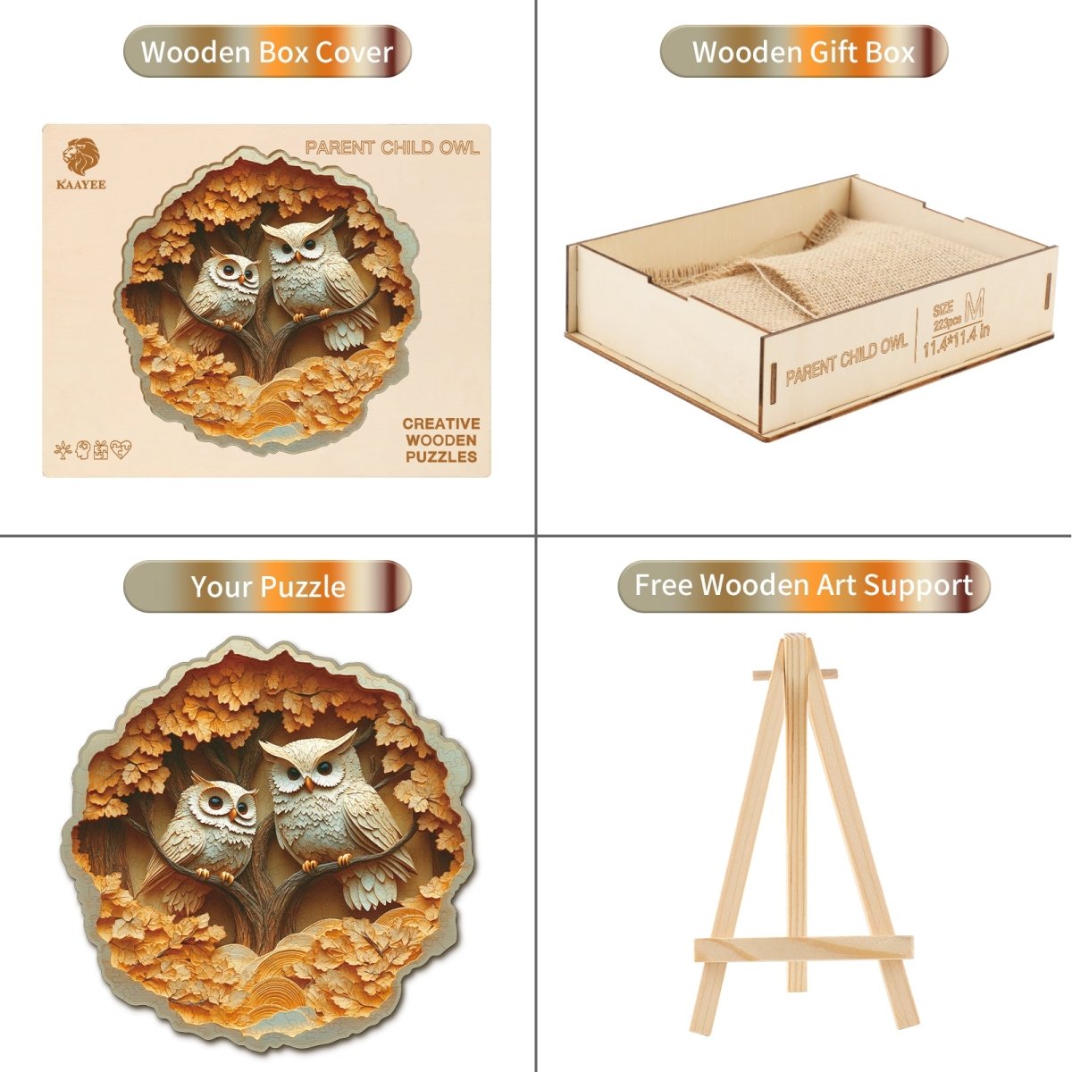 kaayee-wooden-puzzle-parent-child-owl-holzpuzzle-eulen-medium image 5