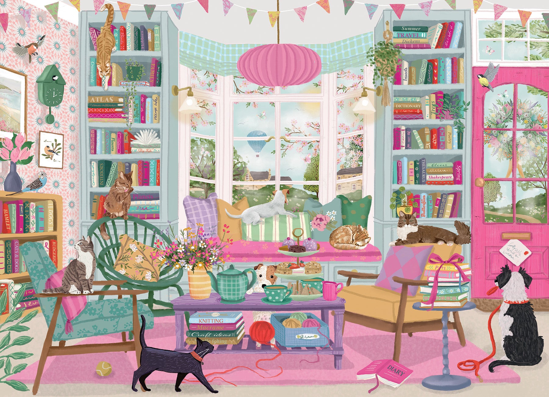 cobble-hill-1000-piece-bookclub-puzzle-1000-teile-katzen image 2