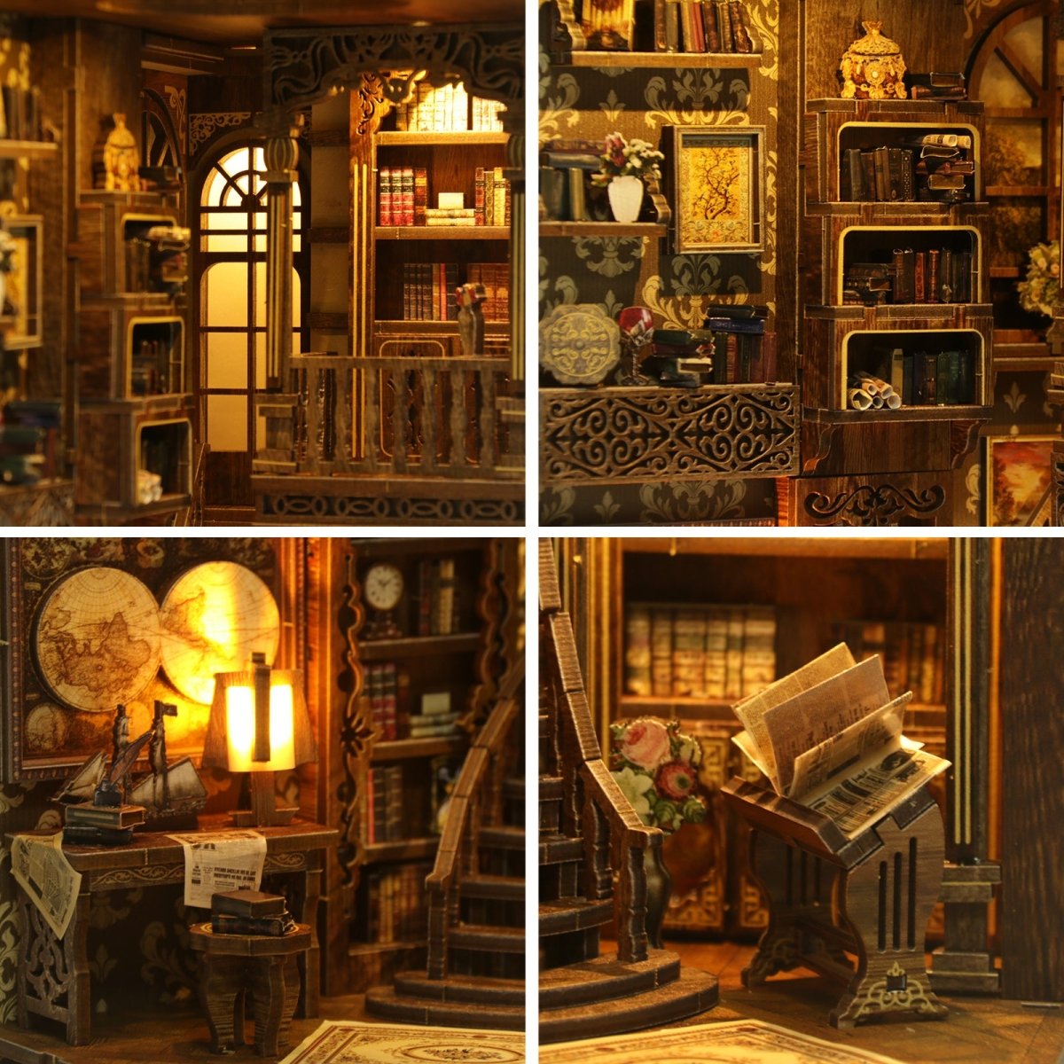 kaayee-book-nook-kit-antique-book-collection-regal-miniatur image 6