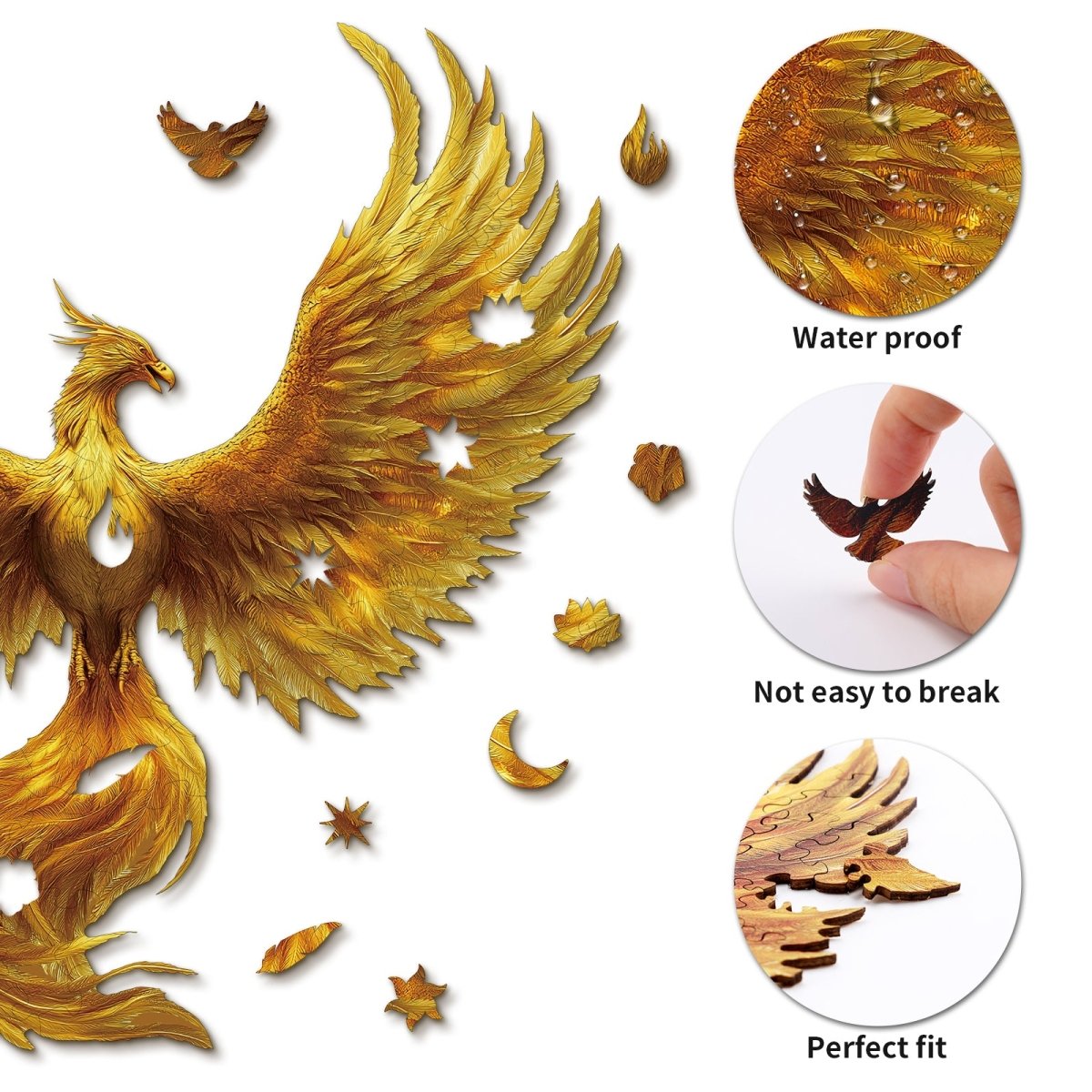kaayee-wooden-puzzle-golden-feather-phoenix-holzpuzzle-medium image 2