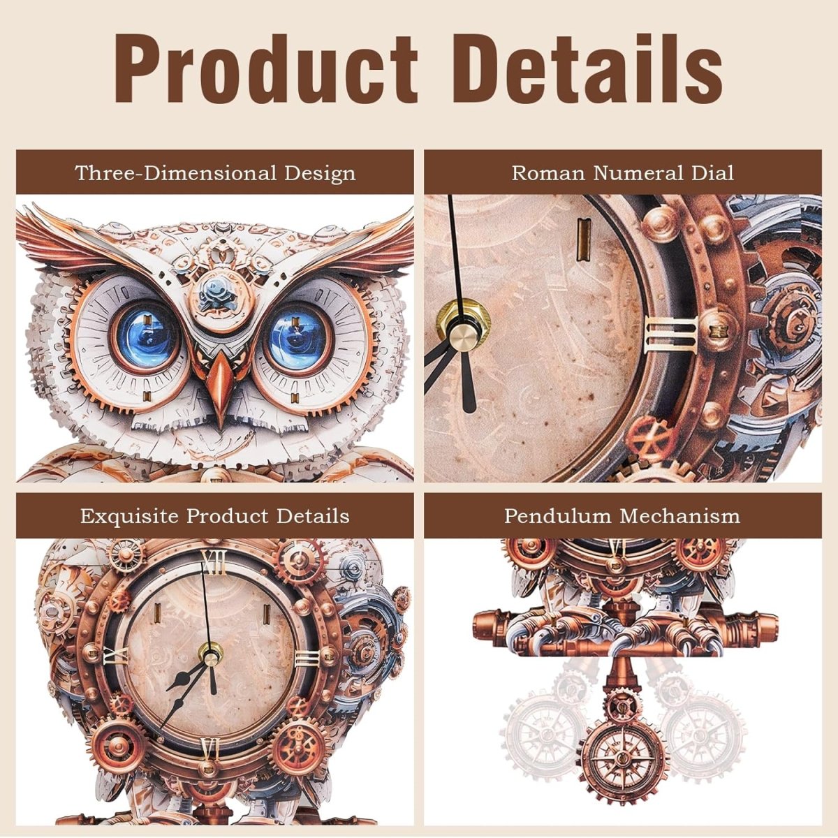 kaayee-clock-kit-eule-holz-uhrenbausatz-mechanisch image 3