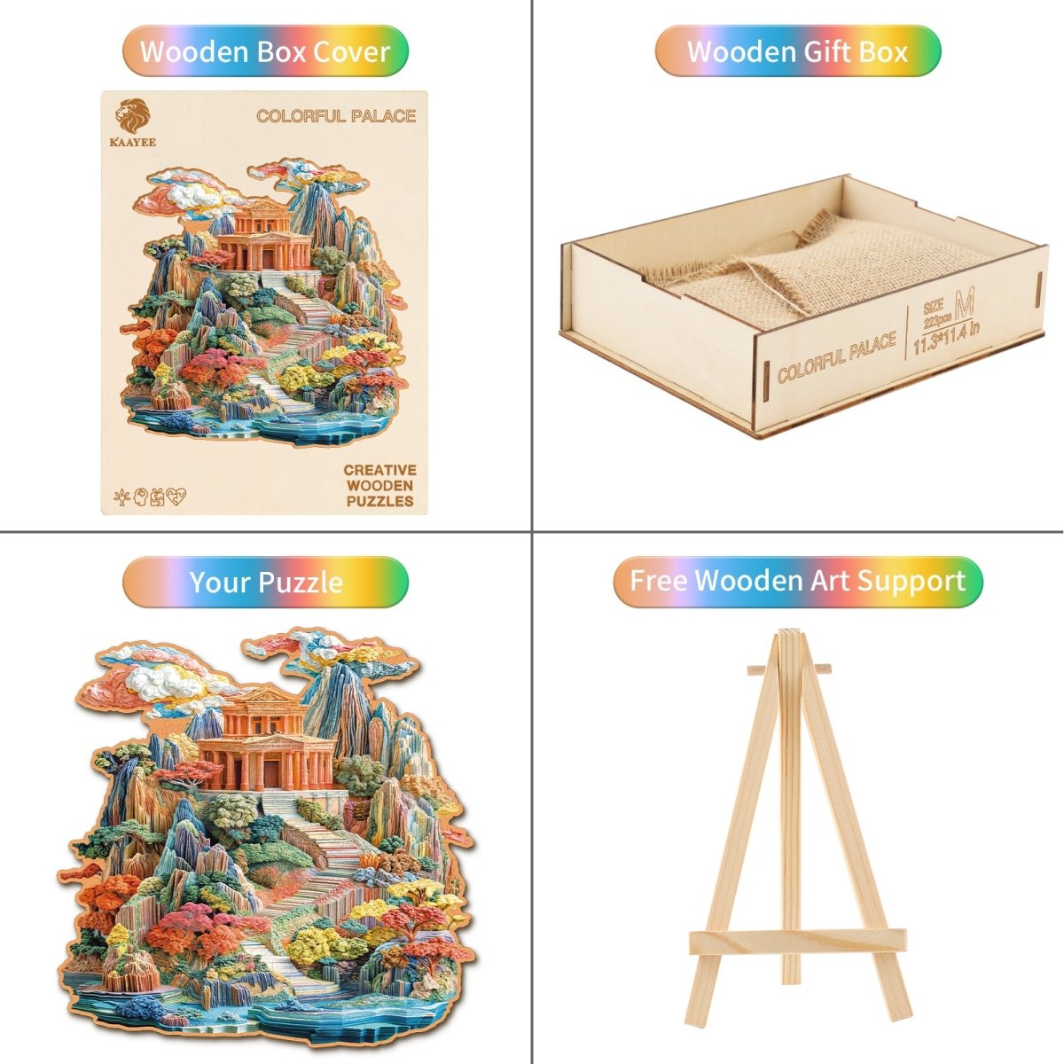 kaayee-wooden-puzzle-colorful-palace-holzpuzzle-medium-bunt image 3