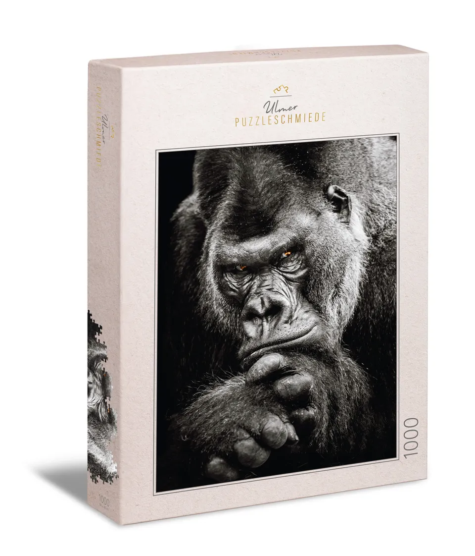 ulmer-puzzleschmiede-silberr-cken-puzzle-1000-teile-gorilla image 1