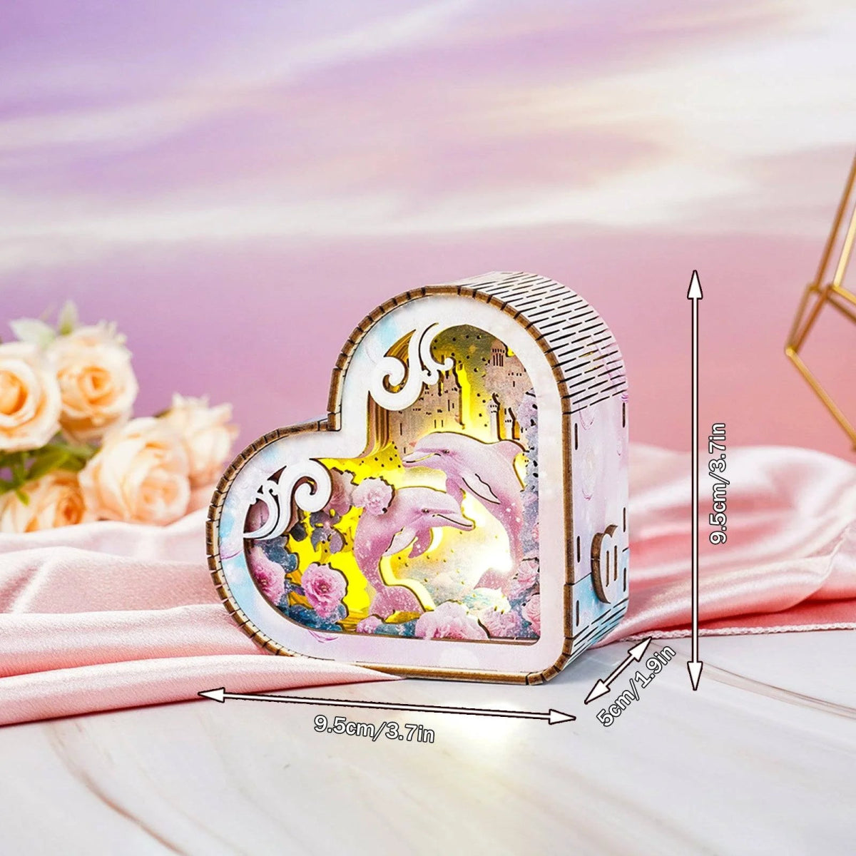 kaayee-night-light-dolphin-paradise-3d-holzpuzzle-herz image 3