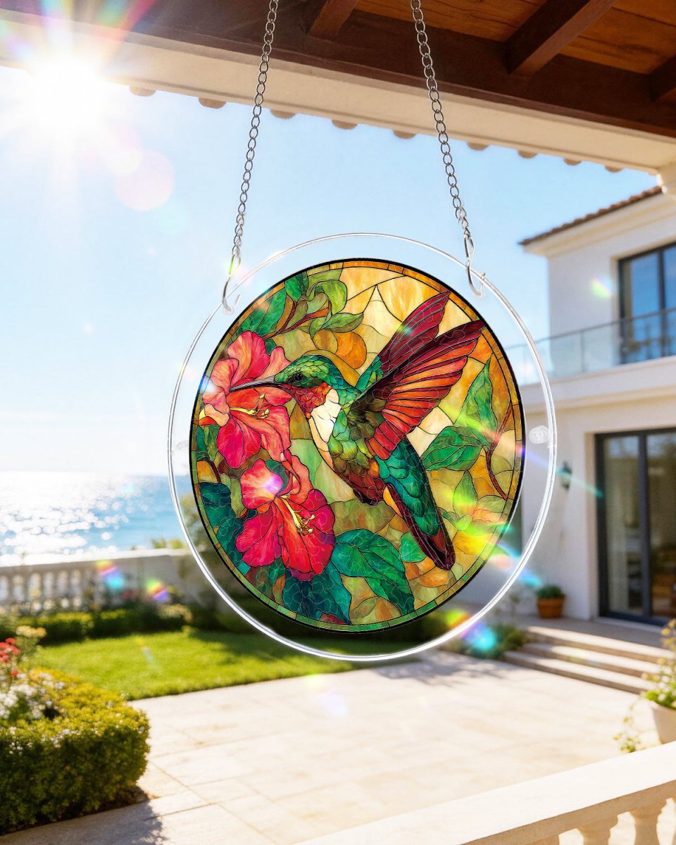 kaayee-suncatcher-puzzle-emerald-flame-hummingbird-light-acrylpuzzle-large image 4