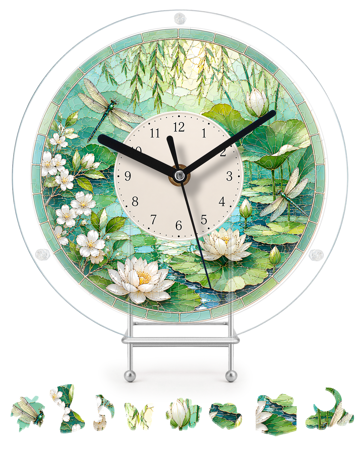 kaayee-clock-kit-midsummer-lotus-pond-puzzle-uhr-regular image 1
