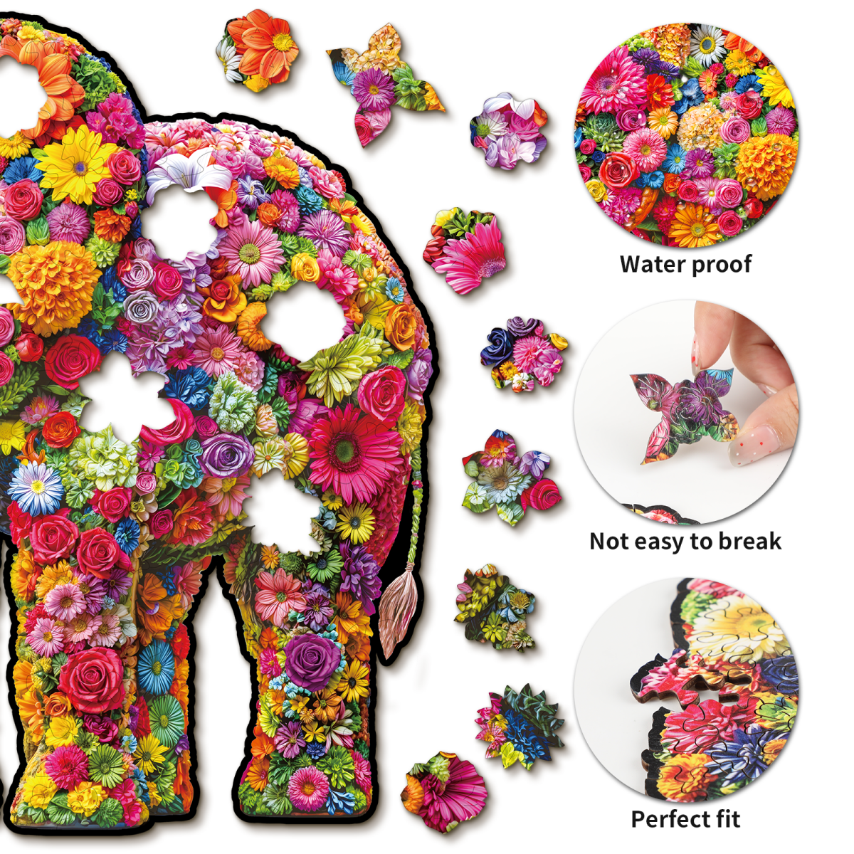 kaayee-flower-elephant-holzpuzzle-small-blumentier-elefant image 2