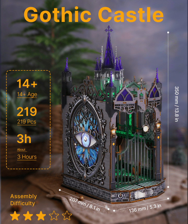 kaayee-book-nook-kit-gothic-castle-3d-puzzle-type-c-version image 3