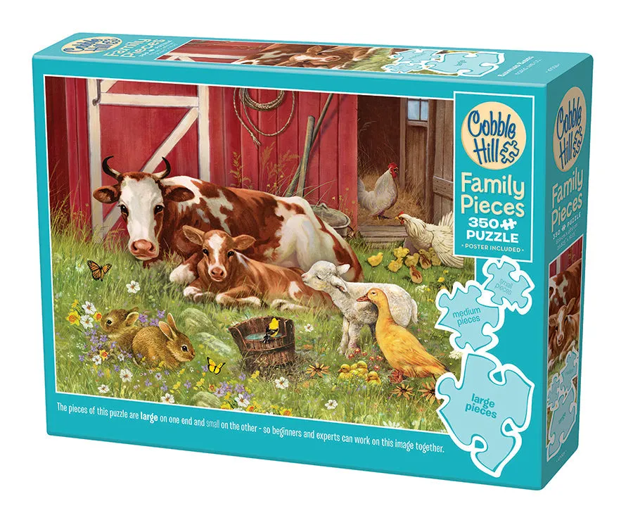 cobble-hill-family-pieces-350-barnyard-babies-puzzle-350-teile-farm image 1