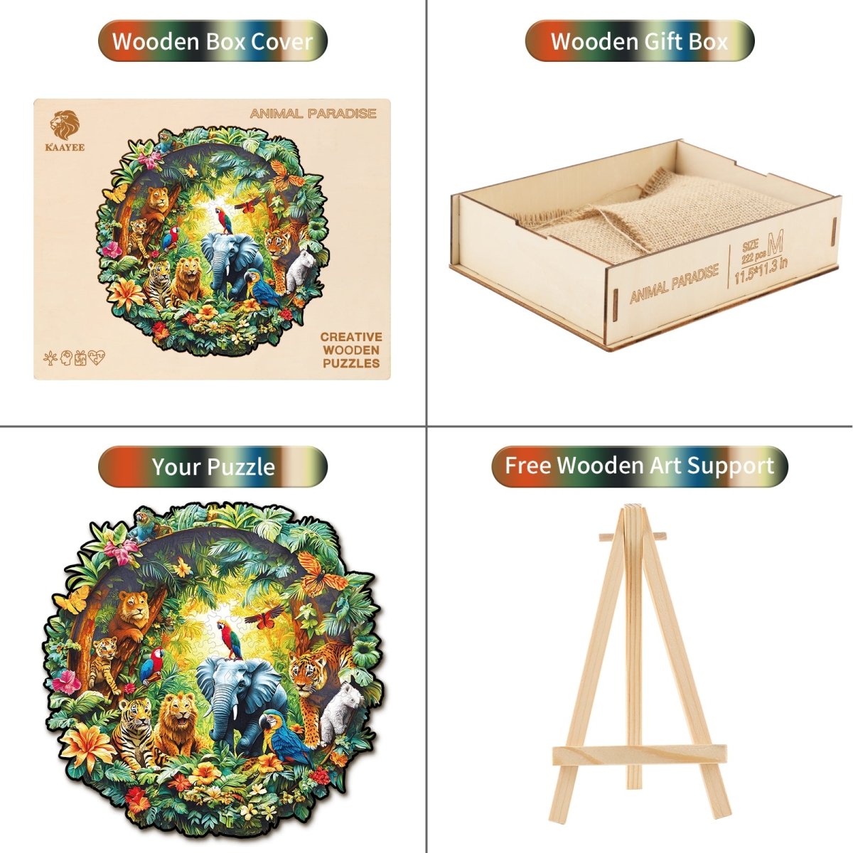 kaayee-animal-paradise-holzpuzzle-mittel-tier-dschungel-rund image 5