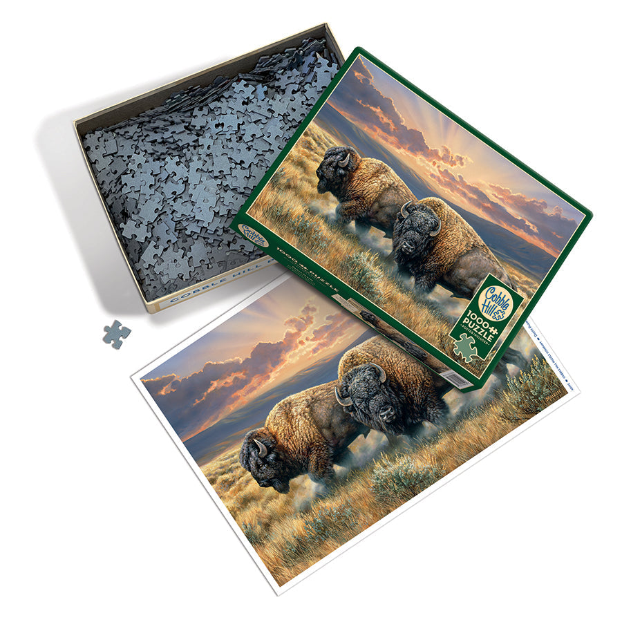 cobble-hill-1000-piece-dusty-plains-puzzle-1000-teile-bison image 3