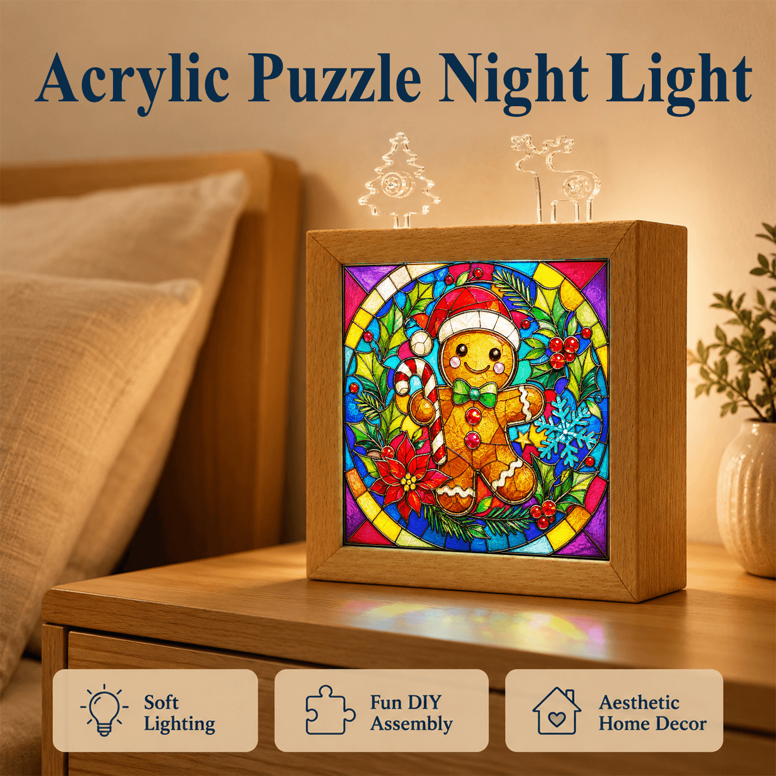 kaayee-night-light-joyful-gingerbread-man-acryl-holzrahmen image 6
