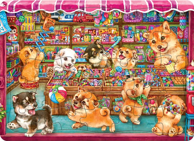 cobble-hill-tray-puzzles-dog-treats-rahmenpuzzle-35-teile-hunde image 1